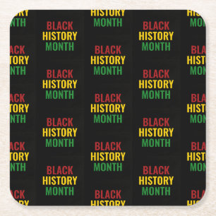 BLACK HISTORY MONTH Red Yellow Green BHM Rechteckiger Pappuntersetzer