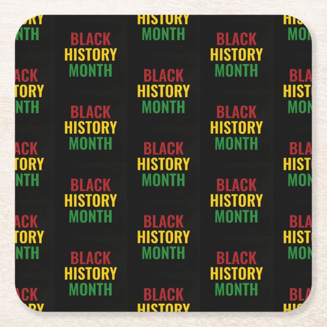 BLACK HISTORY MONTH Red Yellow Green BHM Rechteckiger Pappuntersetzer (Vorderseite)