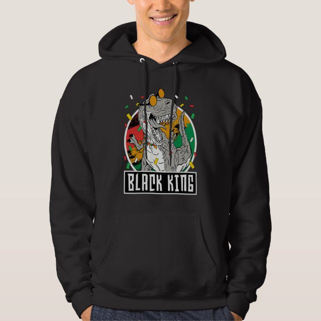 Black History Month Rex Dinosaur Black King Dino B Hoodie (Vorderseite)