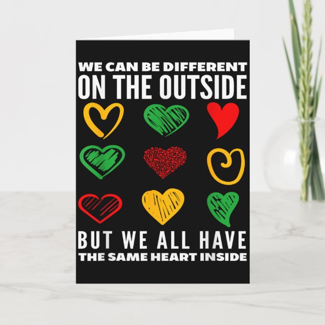 Black History Month Same Heart Inside  Karte (Vorderseite)