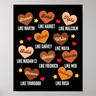 Black History Month Träume wie Martin Afrikanische Poster