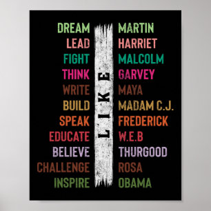 Black History Month Träume wie Martin Führe wie Ha Poster