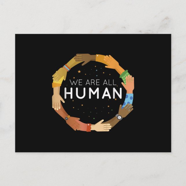 Black History Month - We Are All Human - Black Is Ankündigungspostkarte (Vorderseite)