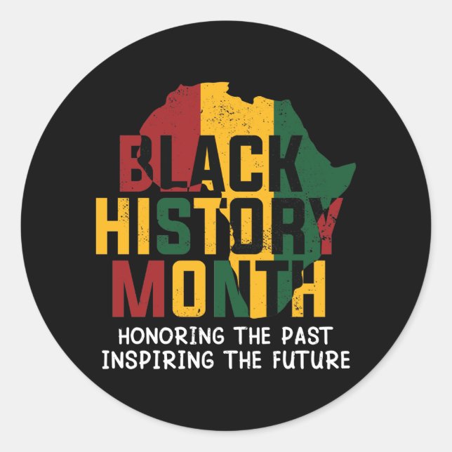Black History Months African Continent Runder Aufkleber (Vorderseite)