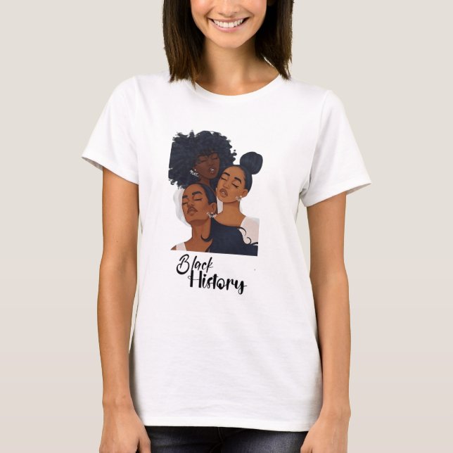 Black History Moth Melanin Queens T-Shirt (Devant)