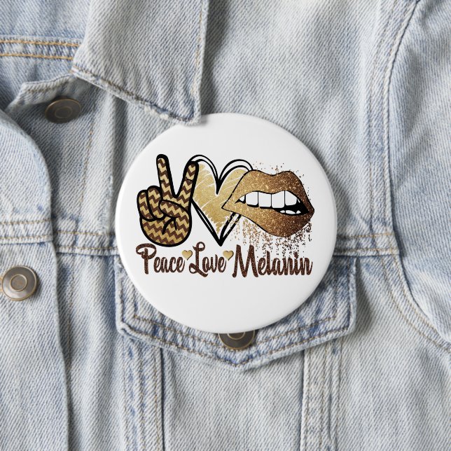 Black History Peace Liebe Melanin Button (Beispiel)