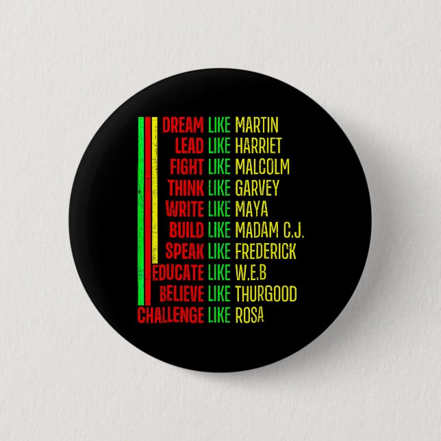 Black History Pride Martin Black Afro African Button (Vorderseite)