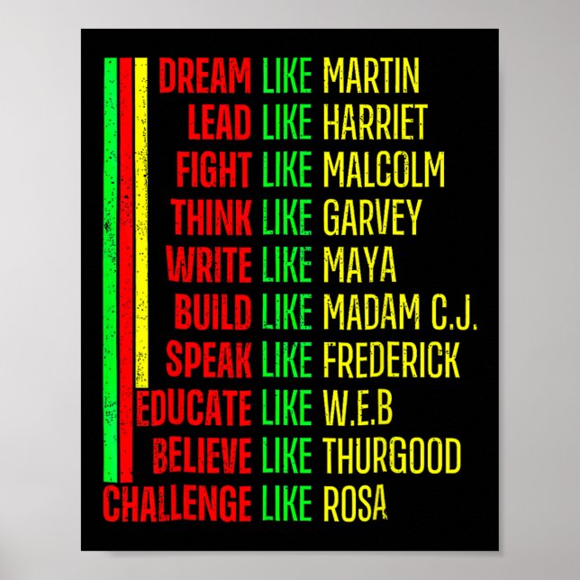 Black History Pride Martin Black Afro African Poster (Vorne)