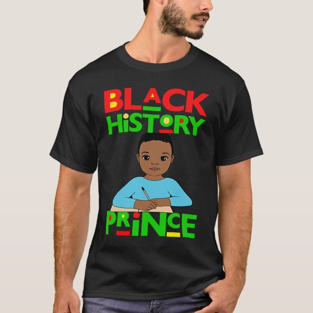 Black History Prince Melanin Boy Son Bruh Brown Sk T-Shirt (Vorderseite)