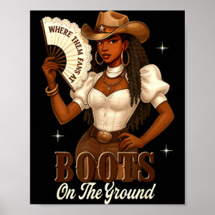 Black History Stiefel Am Boden Cowgirl Western Poster