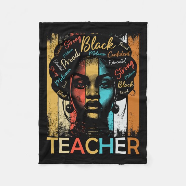 Black History Teacher Afrikanisch Amerikanisch Fra Fleecedecke (Vorderseite)