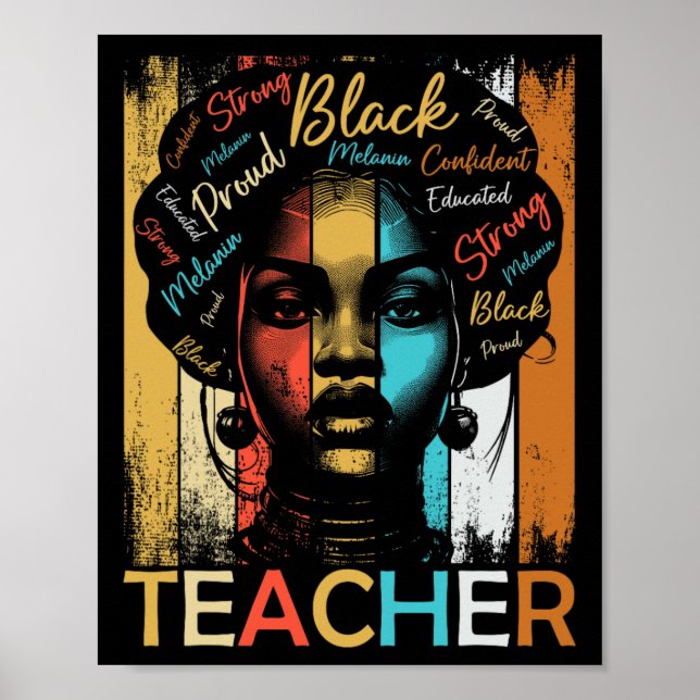 Black History Teacher Afrikanisch Amerikanisch Fra Poster (Vorne)