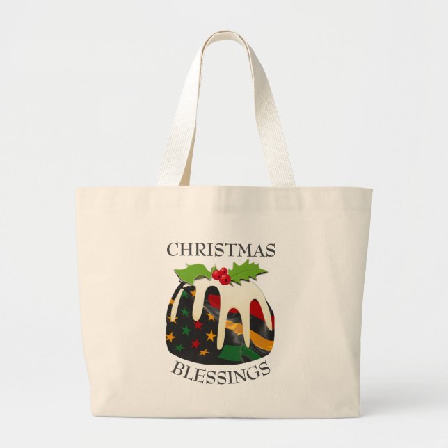 Black History USA Flag CHRISTMAS PUDDING Jumbo Stoffbeutel (Vorne)