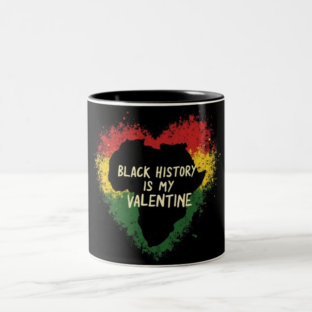 Black History Valentine Zweifarbige Tasse (Mittel)
