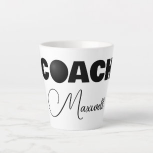 Black Hockey Coach Latte Tasse