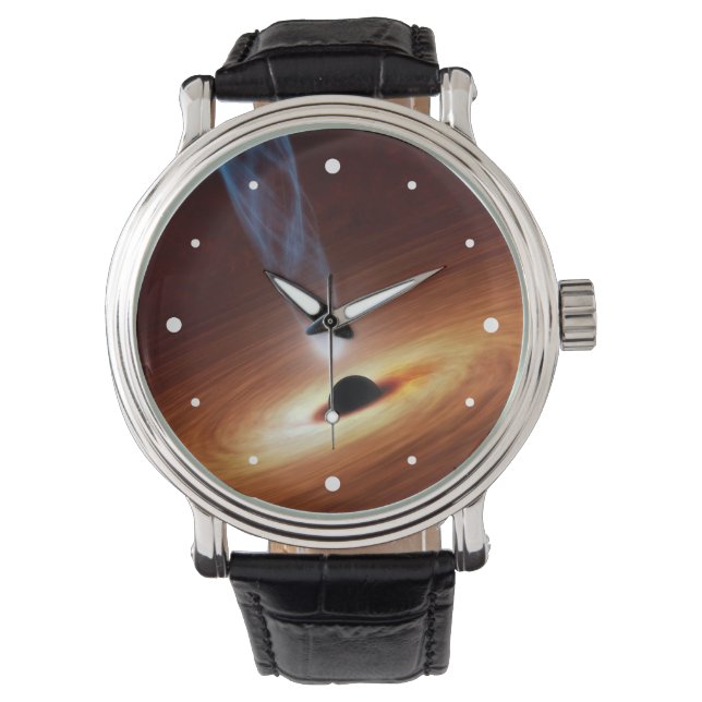Black Hole Astronomie Weltraumkunst Armbanduhr (Vorderseite)