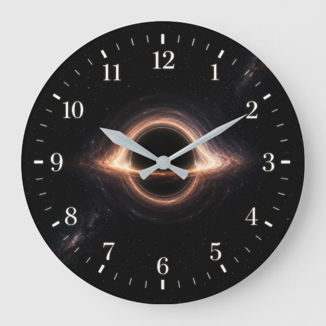 Black Hole Clock 2026 Version Große Wanduhr (Vorderseite)