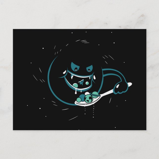 Black Hole Devours Postkarte (Vorderseite)