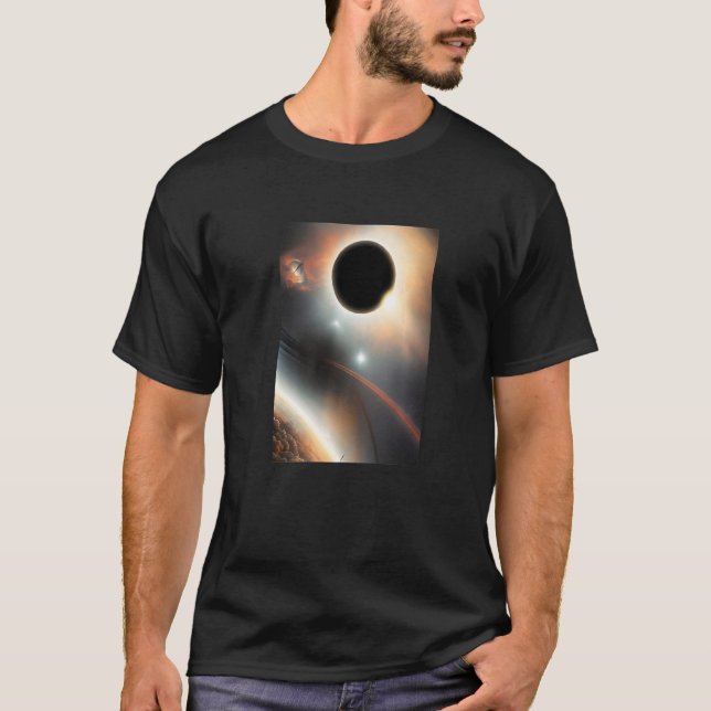 Black Hole In Outer Space Universe Galaxy Science  T-Shirt (Vorderseite)