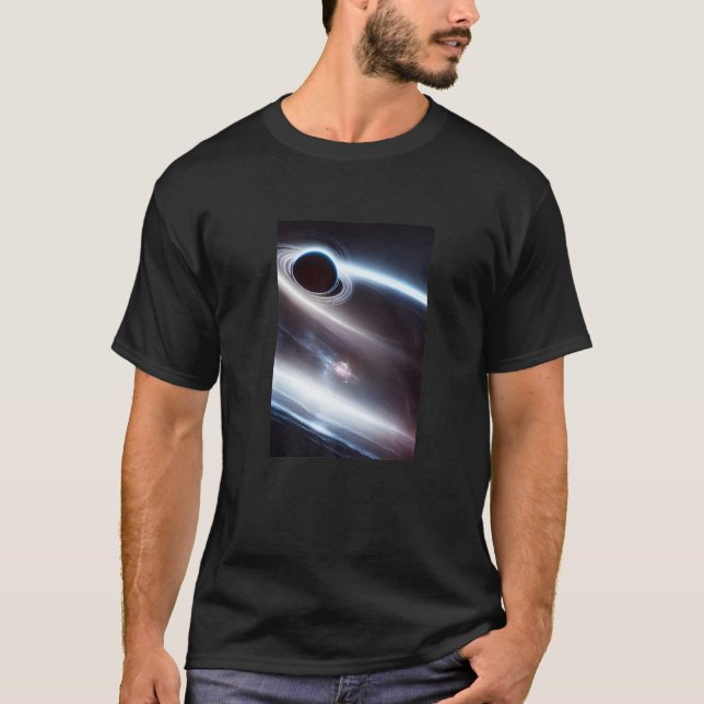 Black Hole Outer Space Galaxy Premium T-Shirt (Vorderseite)