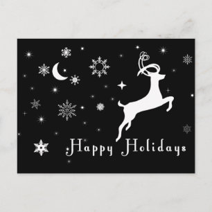 Black Holiday Card, Black Christmas Card Feiertagspostkarte