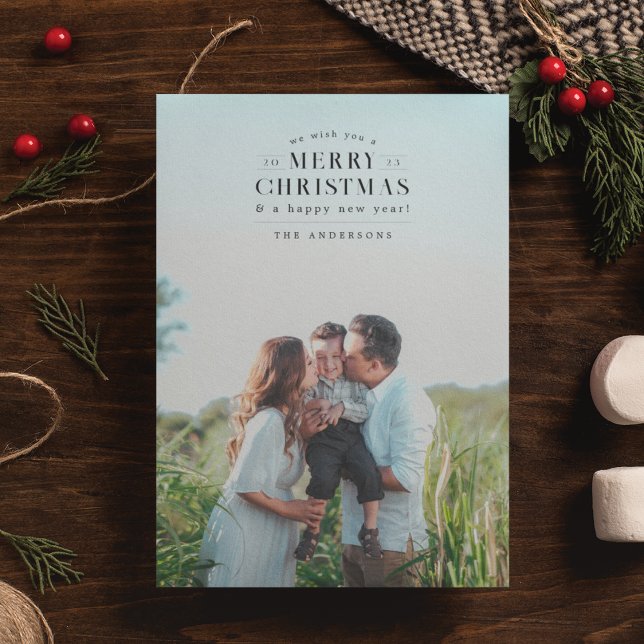 Black Holiday Kariert Foto Weihnachtskarte Feiertagskarte (Von Creator hochgeladen)