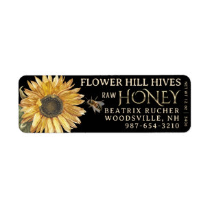 Black Honey Label Sonnenblume Biene Metallic Gold
