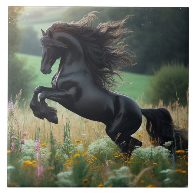 Black Horse Fliese (Vorderseite)