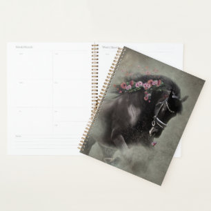 Black Horse Friesian Horse - Kalender, Planer
