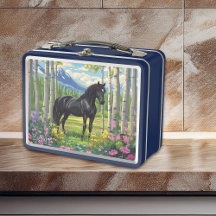 Black Horse Girls Blume Rosa Blauer Spaß