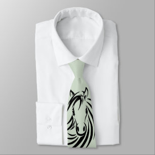 Black Horse Head Green Krawatte