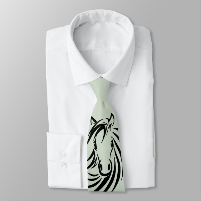 Black Horse Head Green Krawatte (Gebunden)