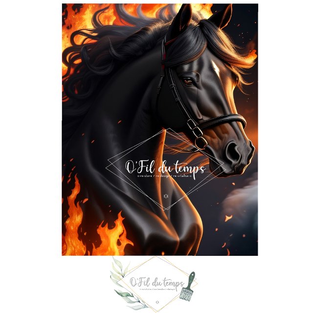 Black Horse on Fire v1 Seidenpapier (Von Creator hochgeladen)