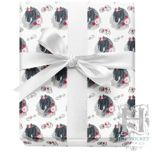 Black Horse Wedding Paper Geschenkpapier