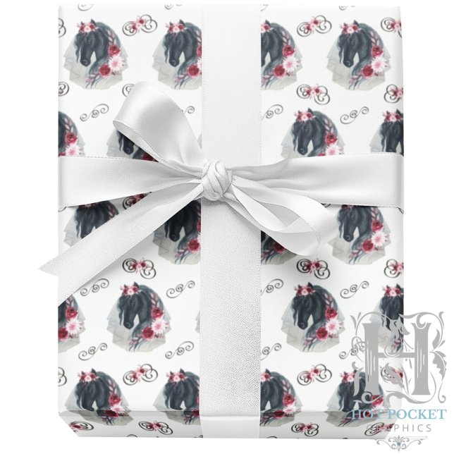 Black Horse Wedding Paper Geschenkpapier (Von Creator hochgeladen)