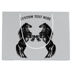 Black Horses Geschenktasche Personalisierter eigen Große Geschenktüte