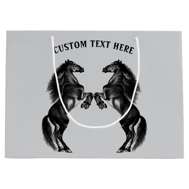 Black Horses Geschenktasche Personalisierter eigen Große Geschenktüte (Vorderseite)
