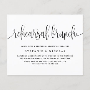 Black Hübsch Calligraphy Probe Brunch Einladung