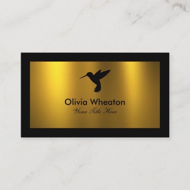 Black Humming Bird Imitate Gold Fox Business Card Visitenkarte (Vorderseite)