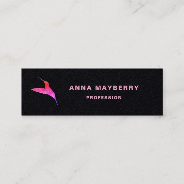 Black Hummingbird Business Card Mini Visitenkarte (Vorderseite)