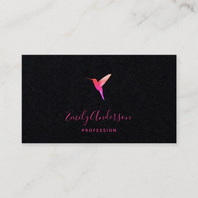 Black Hummingbird Business Card Visitenkarte (Vorderseite)