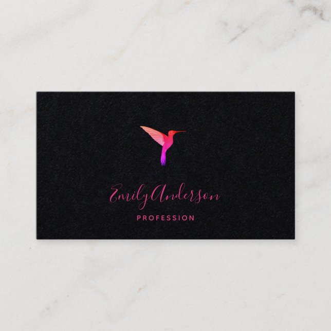 Black Hummingbird Business Card Visitenkarte (Vorderseite)