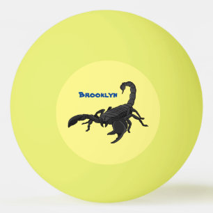 Black hungry scorpion cartoon illustration tischtennisball