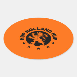 Black Hup Holland - Bearbeitbare Hintergrundfarbe Ovaler Aufkleber