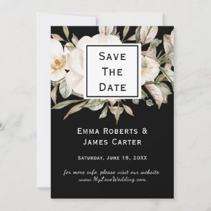 Black Hydrangea Save the Date Karte