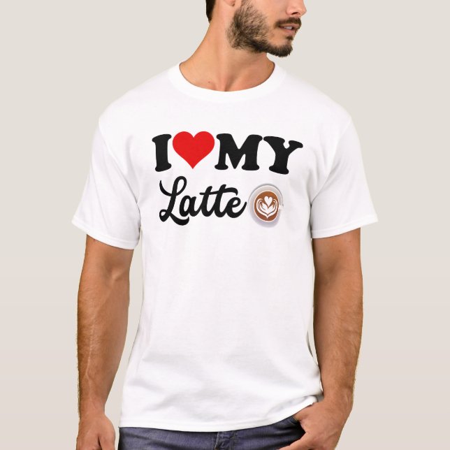 Black I Liebe Mein Latte T-Shirt (Vorderseite)