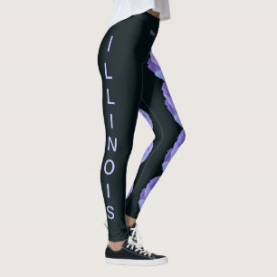 Black Illinois Staat Blume Blue Violet Leggings