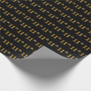 Black, Imitate Gold 11. (Elfte) Event Geschenkpapier