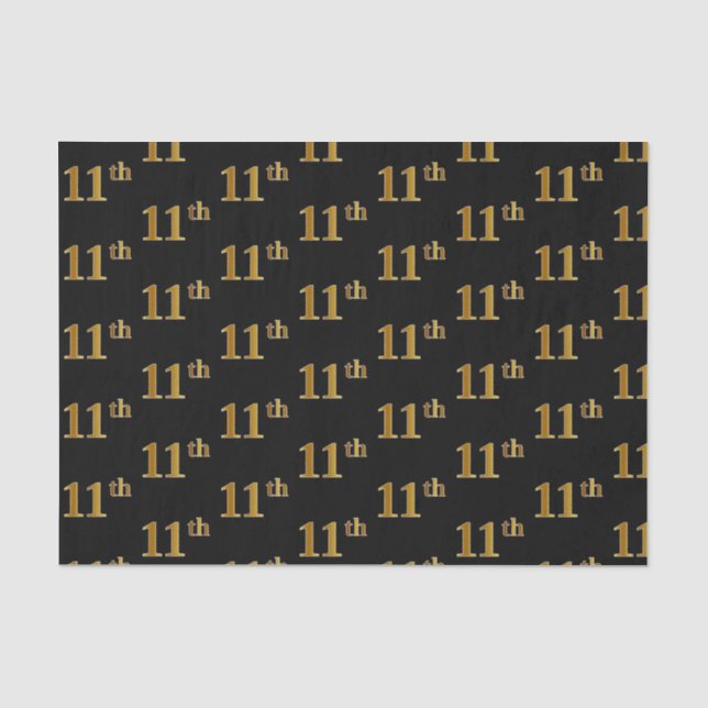 Black, Imitate Gold 11. (Elfte) Event Seidenpapier (Vorderseite)