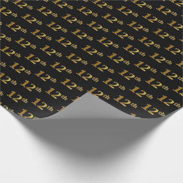 Black, Imitate Gold 12. (Zwölfte) Event Geschenkpapier